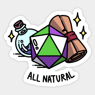 All Natural Genderqueer DnD D20 Sticker